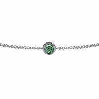 0.42 Ct.Tw. Bluish Green Sapphire Bezel Bracelet, 14K White Gold Image
