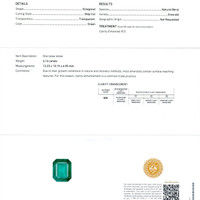 6.16 Ct. Emerald and Natural Diamond Pave Pendant, 18K White Gold Scan Report