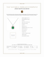 6.16 Ct. Emerald and Natural Diamond Pave Pendant, 18K White Gold Scan Report