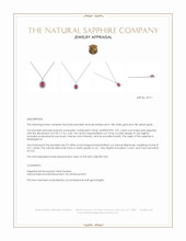 3.01 Ct. Pink Sapphire and Natural Diamond Pave Pendant, 18K White & Yellow Appraisal