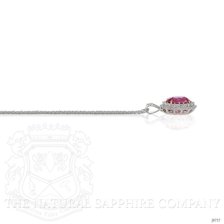 3.01 Ct. Pink Sapphire and Natural Diamond Pave Pendant, 18K White & Yellow