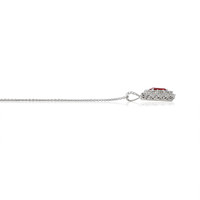 2.16 Ct. Ruby and Natural Diamond Pave Pendant, 18K White Gold Image