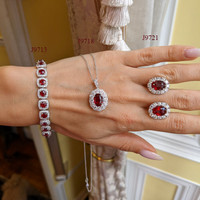 2.16 Ct. Ruby and Natural Diamond Pave Pendant, 18K White Gold Life Style