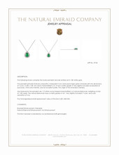 5.63 Ct. Emerald and Natural Diamond Pave Pendant, 18K White Gold Appraisal