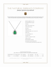 5.63 Ct. Emerald and Natural Diamond Pave Pendant, 18K White Gold Scan Report