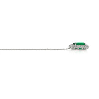 5.63 Ct. Emerald and Natural Diamond Pave Pendant, 18K White Gold Image