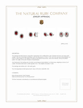 6.46 Ct.Tw. Ruby Natural Diamond Pave Earrings, 18K White Gold Appraisal