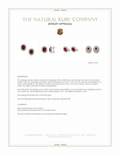6.46 Ct.Tw.Total Carat Weight Ruby and Natural Diamond Studs Earrings, 18K White Gold Appraisal