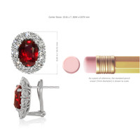 6.46 Ct.Tw. Ruby Natural Diamond Pave Earrings, 18K White Gold Image