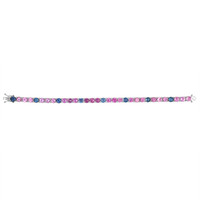 19.85 Ct.Tw. Multi Color Sapphire Pave Bracelet, 14K White Gold Image