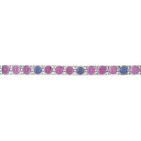 19.85 Ct.Tw. Multi Color Sapphire Pave Bracelet, 14K White Gold Image