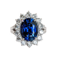 6.62 Ct. Sapphire 18K White Gold ring