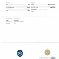 8.22 Ct. Blue Sapphire and Natural Diamond Three Stone Ring, Platinum 950 Scan Report