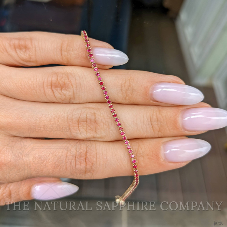 1.77 Ct.Tw. Ruby Tennis/Line Bracelet, 14K Yellow Gold