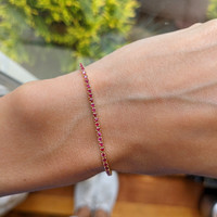 1.77 Ct.Tw. Ruby Tennis/Line Bracelet, 14K Yellow Gold Image