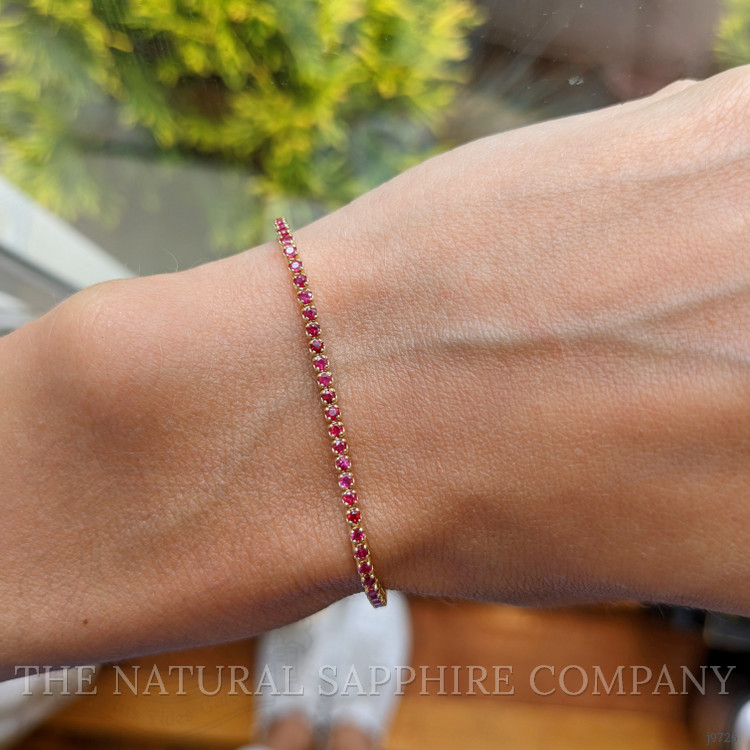 1.77 Ct.Tw. Ruby Tennis/Line Bracelet, 14K Yellow Gold