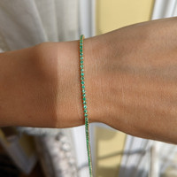 1.20 Ct.Tw. Emerald Tennis/Line Bracelet, 14K Yellow Gold Image