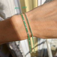 1.20 Ct.Tw. Emerald Tennis/Line Bracelet, 14K Yellow Gold Life Style