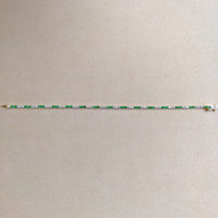 0.93 Ct.Tw. Emerald Natural Diamond Tennis/Line Bracelet, 14K Yellow Gold Image