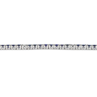 3.20 Ct.Tw. Blue Sapphire and Natural Diamond Tennis/Line Bracelet, 14K White Gold Image