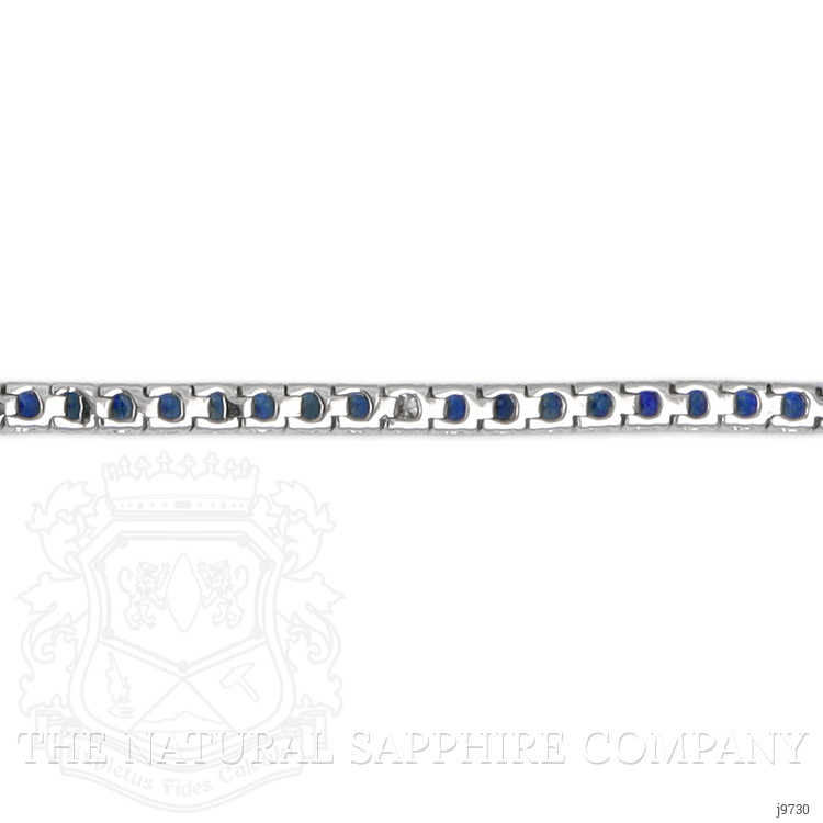 3.20 Ct.Tw. Blue Sapphire and Natural Diamond Tennis/Line Bracelet, 14K White Gold