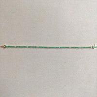 2.31 Ct.Tw. Emerald Natural Diamond Tennis/Line Bracelet, 14K Yellow Gold Life Style