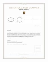 0.72 Ct.Tw. Ruby Natural Diamond Bezel Bracelet, 14K White Gold Appraisal