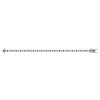 0.72 Ct.Tw. Ruby Natural Diamond Bezel Bracelet, 14K White Gold Image