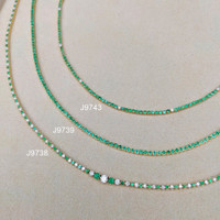 1.42 Ct. Emerald Natural Diamond Accent Stones Necklace, 14K Yellow Gold Life Style