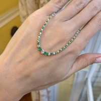 1.42 Ct. Emerald Natural Diamond Accent Stones Necklace, 14K Yellow Gold Life Style