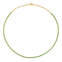3.43 Ct. Emerald Multi Stone Necklace, 14K Yellow Gold Image