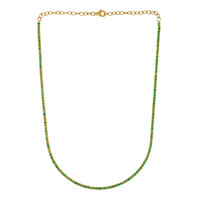 3.43 Ct. Emerald Multi Stone Necklace, 14K Yellow Gold Image