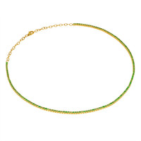 3.43 Ct. Emerald Multi Stone Necklace, 14K Yellow Gold Image
