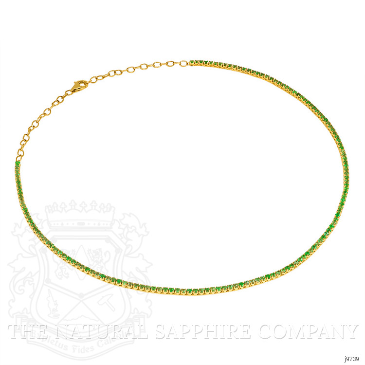 3.43 Ct. Emerald Multi Stone Necklace, 14K Yellow Gold
