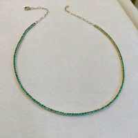 3.43 Ct. Emerald Multi Stone Necklace, 14K Yellow Gold Life Style