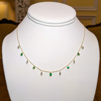0.70 Ct. Emerald Yellow Gold necklace