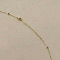 0.47 Ct. Emerald Accent Stones Necklace, 14K Yellow Gold Image