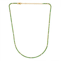 2.97 Ct. Emerald Natural Diamond Accent Stones Necklace, 14K Yellow Gold Video