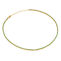 2.97 Ct. Emerald Natural Diamond Accent Stones Necklace, 14K Yellow Gold Image