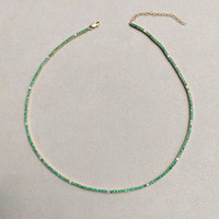 2.97 Ct. Emerald Natural Diamond Accent Stones Necklace, 14K Yellow Gold Life Style
