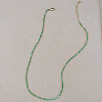 2.97 Ct. Emerald Natural Diamond Accent Stones Necklace, 14K Yellow Gold Life Style