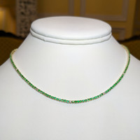 2.97 Ct. Emerald Natural Diamond Accent Stones Necklace, 14K Yellow Gold Life Style