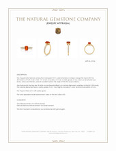 0.91 Ct. Orange Opal and Natural Diamond Pave Ring, 18K Yellow Gold Appraisal