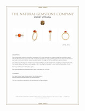0.91 Ct. Orange Fire Opal (Flame Opal) and Natural Diamond Pave Ring, 18K Yellow Gold Appraisal
