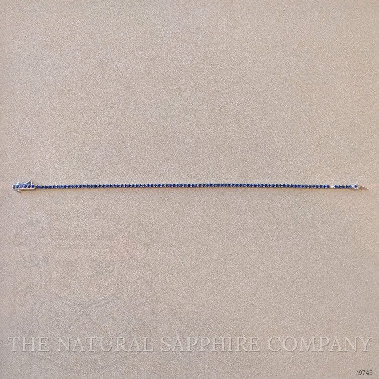 2.44 Ct.Tw. Blue Sapphire Tennis/Line Bracelet, 14K White Gold