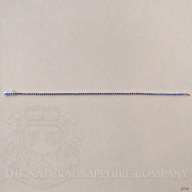 1.60 Ct.Tw. Blue Sapphire Tennis/Line Bracelet, 14K White Gold
