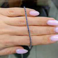 1.60 Ct.Tw. Blue Sapphire Tennis/Line Bracelet, 14K White Gold Life Style