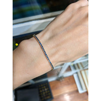 1.58 Ct.Tw. Blue Sapphire Tennis/Line Bracelet, 14K Yellow Gold Life Style