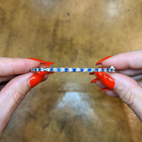 1.08 Ct.Tw. Blue Sapphire and Natural Diamond Bangle Bracelet, 14K White Gold Image