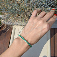 5.50 Ct.Tw. Emerald Tennis/Line Bracelet, 18K White Gold Life Style